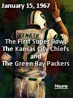 In Super Bowl I, the NFL champion Green Bay Packers defeated the AFL champion Kansas City Chiefs, 35-10, on January 15, 1967, at the Los Angeles Memorial Coliseum. Although ticket prices averaged $12, the game was not a selloutthe only non-sellout in the game's history. The game drew 61,000 fans and was televised by CBS and NBC.